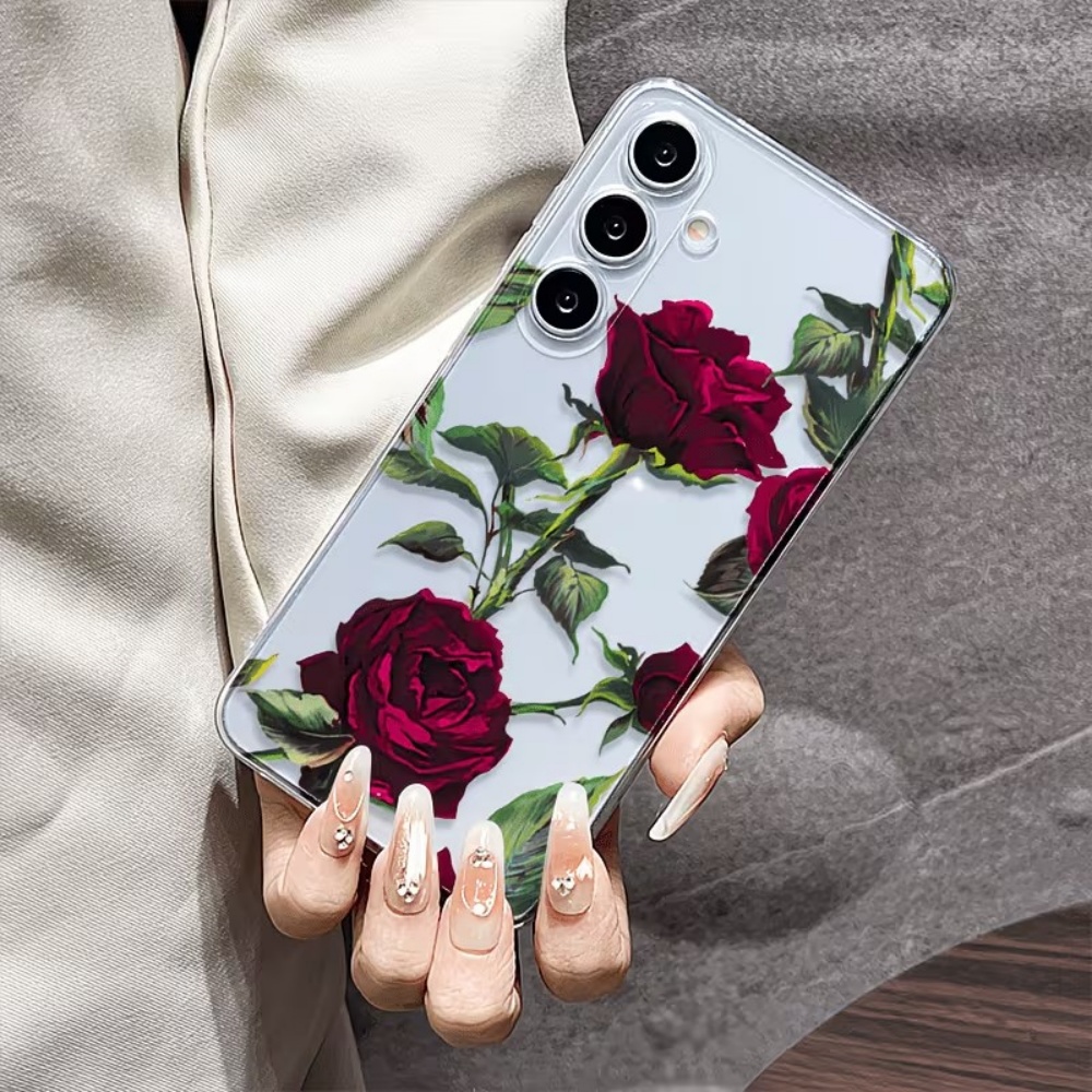 Phone Cases Red - Funda de Teléfono con Diseño Floral