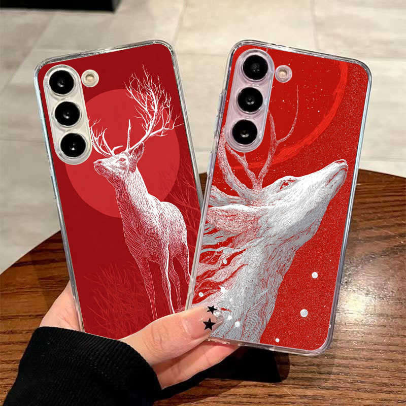 Phone Cases Red Deer - Funda de teléfono transparente de TPU